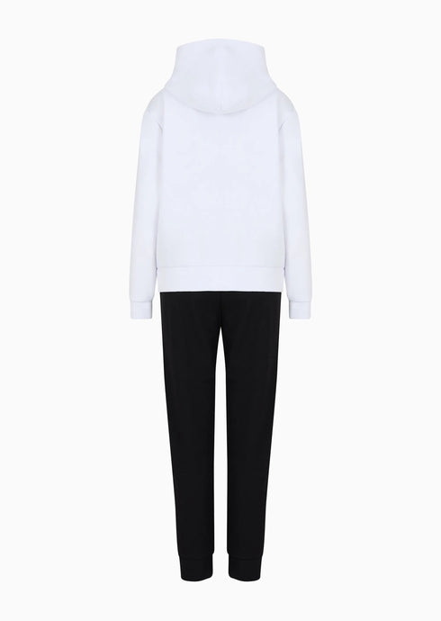 Tuta Donna Logo Series Essential Bianco nero oro EA7 Emporio Armani- Francavilla Moda